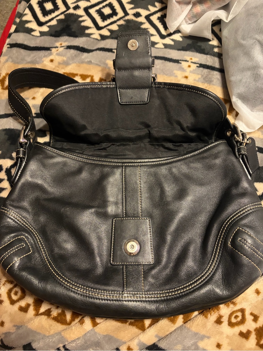 Coach Vintage EUC Soho Buckle Flap Black Leather Shoulder Bag - Picture 10 of 17
